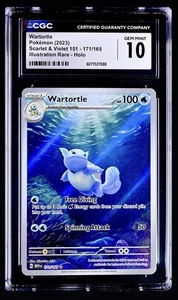 CGC 10 GEM MINT Wartortle 171/165 151 Illustrazione Rara Holo Pokémon Inglese - Foto 1 di 2