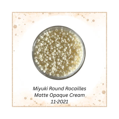 Cuentas Semilla Redondas Miyuki 11/0 11-2021 Crema Mate Opaca 20 Gramos Foto 1 de 2