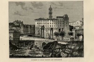 Antique Print 1875 = ROME = BASILICA GIULIA = ENGRAVING Old Print - Picture 1 of 1