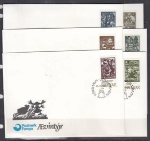 Islas Feroe Scott 115-20 FDC - Ilustraciones de cuento de hadas - Imagen 1 de 1