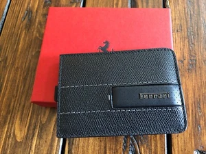 Genuine Ferrari Black Card Holder Pouch Extremely RARE Made in Italy New in BOX - Picture 1 of 3