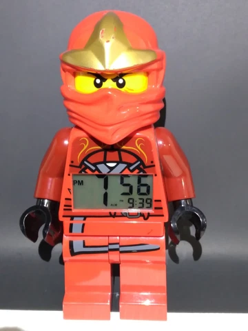 Lego Ninjago Red Kai Digital Alarm Clock 9” Ninja Figure Lights Up - Tested Cover