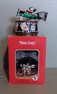 Mickey Mouse 1998 Enesco Plane Crazy Mini Action Music Box Disney Donald Duck - Picture 1 of 6