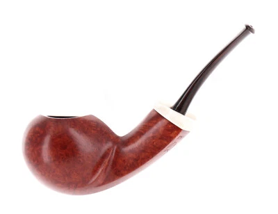 Pipa Damini marrón forma lisa mano alzada pez soplado Foto 1 de 4