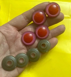 2 PAIRS Pink & Red Plush Toy Safety Eyes 3D Plastic Large Making Craft 24mm Bear - Picture 1 of 4
