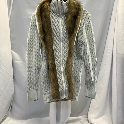 Suéter Negro Faraón Acanalado Imitación Piel Manga Larga Gris Cremallera Completa Talla 3XL Foto 1 de 4