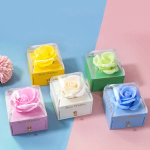 Eternal Rose Flower Ring Box Valentine Day Necklace Wedding Jewelry Box Proposal - Photo 1/26