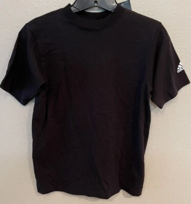 Adidas Shirt Boys Small 8/10 Youth Black ￼Sleeve Logo - Image 1 of 2