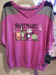 Disney Tim Burton The Nightmare Before Christmas Sleepwear Shirt XS (0-2). - Picture 1 of 6