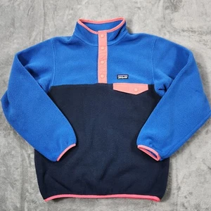 Patagonia Synchilla Fleece Youth Large 12 Blue Long Sleeve Warm Cozy Snap Up - Picture 1 of 11