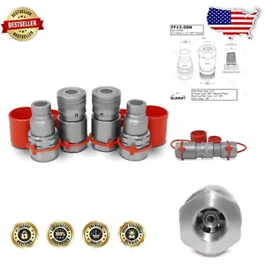 1/2" NPT Hydraulic Couplers for Skid Steers - Safe & Efficient Quick Disconnect - Picture 1 of 11