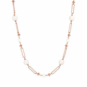 Lange Halskette Kette Piper Und Achat Weiß Bronzallure WSBZ01948 Wa - Bild 1 von 2