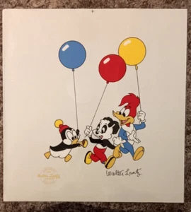 Vintage Certified Signed By Walter Lantz "Party Pals" Serigraph Cel W/COA 1991!! - Picture 1 of 2