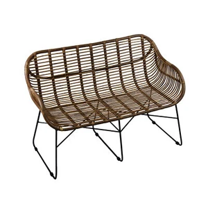 animal-design Rattan-sofa VENUS braun Retro 50er Lounge Loft Balkon Terrasse - Bild 1 von 4