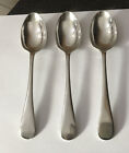 Vintage 3 X Silver Plated Walker & Hall 18Cm  Old English Dessert Spoons Cutlery