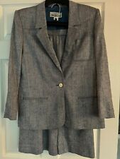 Vintage Saks 5th Ave Women’s Wool Gray Suit Skirt Chevron, Silk interior Size 6