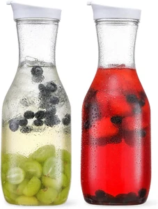 50Oz Water Carafe with Flip Top Lid, Clear Plastic Pitcher for Iced Tea, Juice, - Picture 1 of 7