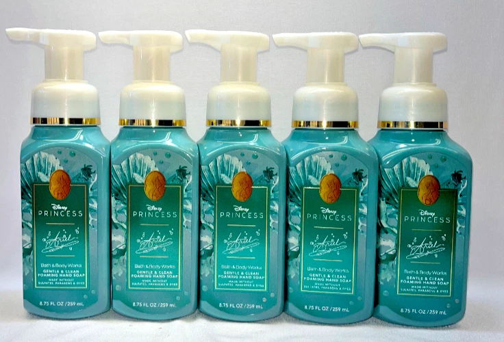 5 Princess Ariel 发泡手皂沐浴身体 8.75 盎司 — 第 1/1 张图片