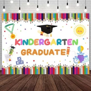 7x5ft Kindergarten Graduation Backdrop White Preschool Kindergarten Graduate ... - Picture 1 of 6