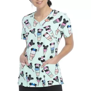 Disney Mickey/Minnie Womens V neck scrub top. Sz XL. Brand new. - Picture 1 of 5
