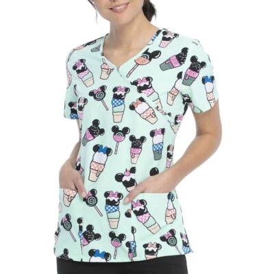 Top exfoliante cuello en V Disney Mickey/Minnie para mujer. Talla XL. Nuevo. Foto 1 de 4