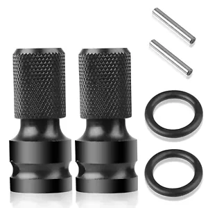 2Pc 1/2" Drive To 1/4" Socket Adapter Hex Drill Chuck Change For Impact Wrench - Picture 1 of 16