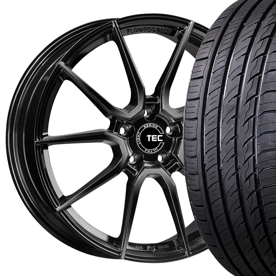 19" TEC GT Race I Schwarz Sommerräder 225/35 für VW Jetta Mod 1KM - Bild 1 von 4