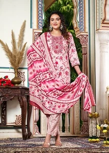 Indian pure cotton print kurta palazzo set dress kurti pant suits dress kurtas - Picture 1 of 5