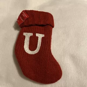 Knit Monogram Letter U MINI 8" Christmas Stocking Red Wondershop Home Decor - Picture 1 of 3