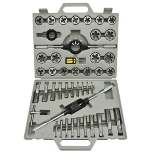 Metric Tap and Die Tool Kit Set HSS 45pc Tap Spanner with Case Threader - Picture 1 of 18