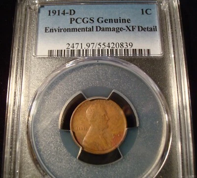 1914-D Lincoln cent PCGS Graded XF Details - Image 1 of 3