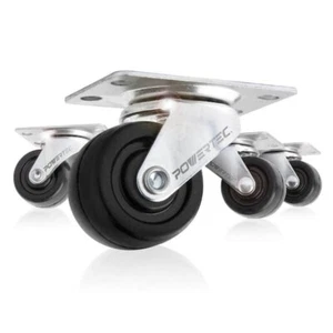 1-1/2 in. Swivel Plate Caster Wheels - Low Profile, Rubber Base (4-Pack) - Picture 1 of 6
