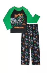 Jurassic World Dinosaurs Boys Size 6 Fleece Pajama Set - Picture 1 of 5