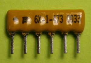 Bourns 4606X-101-473 6 pines SIP 5 buses 47K ohm 2% paquete de red de resistencia/100 - Imagen 1 de 2