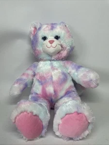 Build a Bear 16" Pastel Swirl Plush Kitty Pink Blue Purple White Cotton Candy - Picture 1 of 4