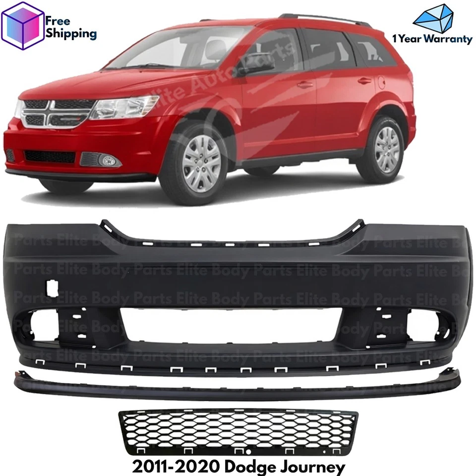 Front Bumper Cover Primed Plastic & Valance Kit For 2011-2020 Dodge Journey Foto 1 de 4