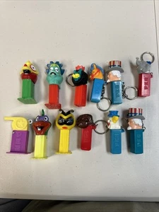 12 Vintage Pez Dispenser 7 Key Chain Clown Uncle Sam Ape Elephant 5 Party Favors - Picture 1 of 4