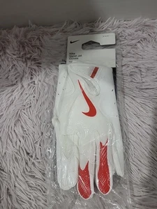 Guantes de fútbol americano Nike Vapor Jet 8.0 para hombre adulto medianos universitarios blancos/rojos nuevos con etiquetas - Imagen 1 de 3