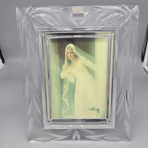 Vintage Mikasa Etched Lead Crystal Picture Frame Wedding Shower Holds 5x7" - Picture 1 of 4