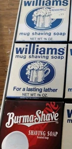 Juego de 3 jabones de afeitar Williams Birmania vintage 1,75 oz nuevo stock antiguo - Imagen 1 de 2
