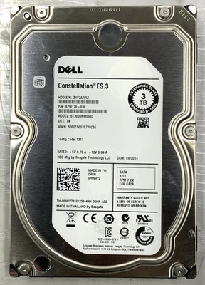 Seagate Dell 3TB 7.2k 6Gb/s SATA 3.5" HDD | ST3000NM0033, 9ZM178-036 - Image 1 of 3