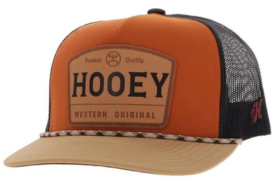 HOOEY 5-Panel Trucker Hat with Patch, Orange/Black - Image 1 of 3