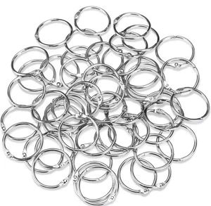 50-Pack 1 Inch Nickel Plated Binder Rings - Heavy Duty Metal Rings - Picture 1 of 13