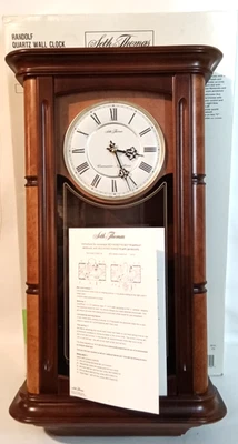Reloj de pared de cuarzo Seth Thomas Randolf WWL 7010-H madera de nogal con caja original Foto 1 de 4