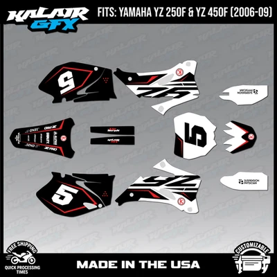Kit de gráficos para Yamaha YZ250F YZ450F (2006-2009) YZ 250F YZ 450F Future - Rojo Foto 1 de 4