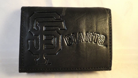 San Francisco Giants Black Tri-Fold Leather Wallet Cover