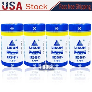 4pcs ER34615 3.6V 19000mAh D Size Li-Battery Li-SOCl2 for Memory Power Supply - Picture 1 of 9