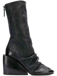 Marsell Massiccia Architectural Heel Boots in Black Leather Size 36 - Bild 1 von 8