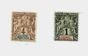 SELLOS DE GUINEA FRANCESA - SCOTT #18 y #20 - USADOS - Imagen 1 de 2