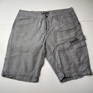 Lonsdale Checkered Canvas Shorts Mens Size 34 Waist Grey Casual Style Classic - Picture 1 of 12